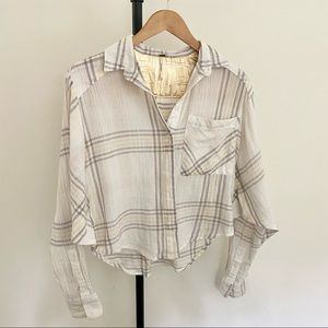 Free People Bell Sleeve Plaid